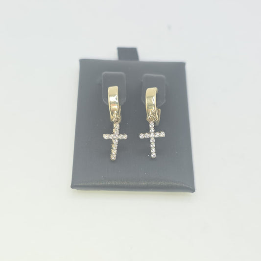 CROSS STUD EARRING 10K